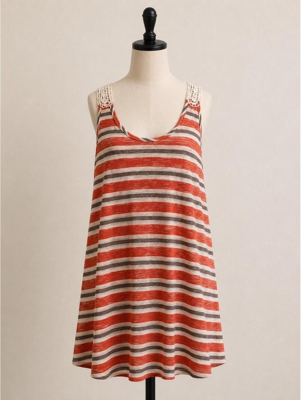 Cato striped swing tank top 🍊🤍